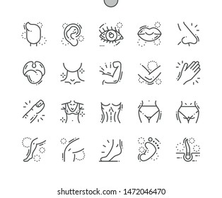 Body parts Well-crafted Pixel Perfect Vector Thin Line Icons 30 2x Grid for Web Graphics and Apps. Simple Minimal Pictogram