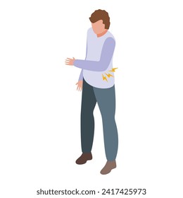 Body person problem icon isometric vector. Woke spasm. Provider female