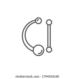 Body piercing vector icon symbol isolated on white background