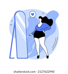 Body Positive Abstract Concept Vector Illustration. Positive Body Image, Diversity Trend, Positivity, Acceptance Of All Body Types, Self-confidence, Plus Size Brand Promotion Abstract Metaphor.