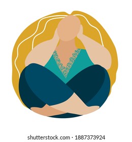 Body positive. Curvy young African woman in sporty wear. Plus size model. Overweight. Chubby female body sketch vector illustration