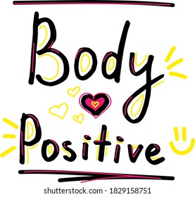 Body Positive Graphic Design Element Feminist Stock Vector (Royalty ...