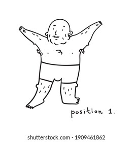 Body positive, hand drawn flat style vector design concept illustration of naked men in underwear.
Simple body positive elegant poster.