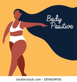 letalidad positiva corporal con diseño de ilustración de vector perfectamente imperfecto para la mujer afro