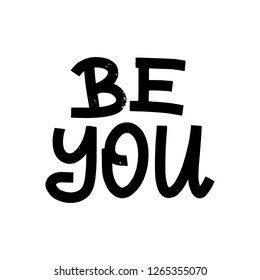 Body Positive lettering. Hand drawn vector illustration for card, poster, banner, t-skirt and other