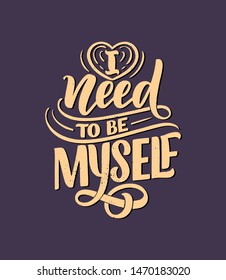 Body positive lettering slogan for fashion lifestyle design. Motivation typography poster and print. Vector hand drawn illustration.