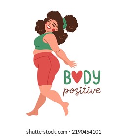 Body positive love your body quote flat vector