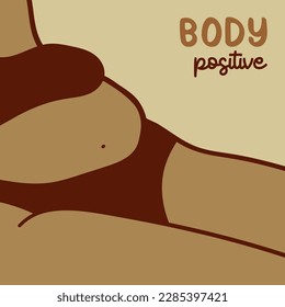 Concepto de movimiento corporal positivo. Mujer abstracta en ilustración vectorial bikini

