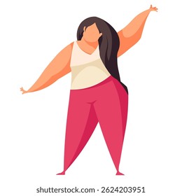 Body Positive Plus Size Female Vector