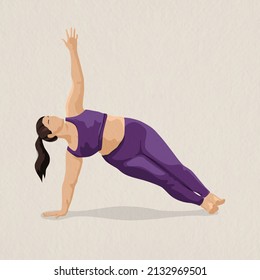 A body positive woman does yoga. Yogi girl.