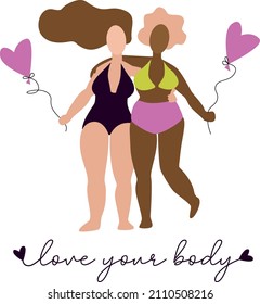 body positive women with balloons