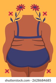 Body Positivity Conceptual Flower Illustration
