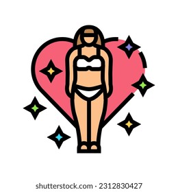 body positivity feminism woman color icon vector. body positivity feminism woman sign. isolated symbol illustration