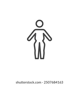 Body Positivity line icon. linear style sign for mobile concept and web design. Standing person outline vector icon. Symbol, logo illustration. Vector graphics