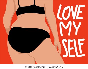 Body Positivity Love My Self Illustration