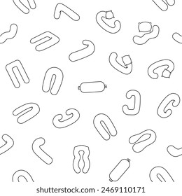 Body pregnancy pillow. Seamless pattern. Coloring Page. Comfortable orthopedic device for sleeping and relaxing. Hand drawn style. Vector drawing. Design ornaments.