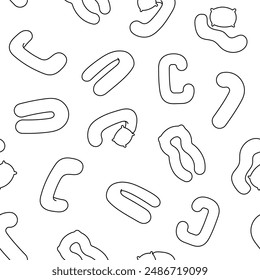 Body pregnancy pillow. Seamless pattern. Coloring Page. Comfortable orthopedic device for sleeping and relaxing. Hand drawn style. Vector drawing. Design ornaments.