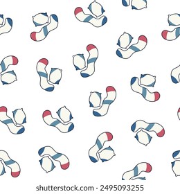 Body pregnancy pillow. Seamless pattern. Comfortable orthopedic device for sleeping and relaxing. Hand drawn style. Vector drawing. Design ornaments.