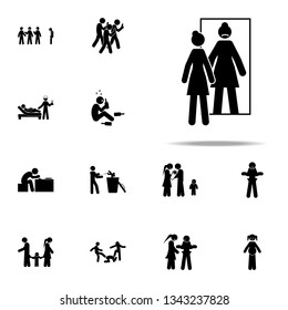 body problem, mirror icon. Youth social issues icons universal set for web and mobile