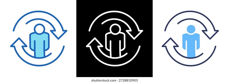 Ilustração do vetor de estilo triplo do ícone de atualização do corpo