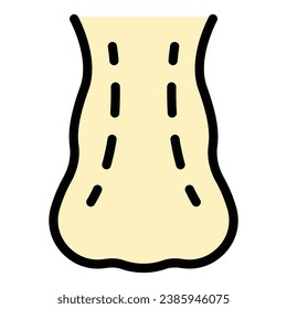Body rhinoplasty icon outline vector. Woman anatomy. Face operation color flat