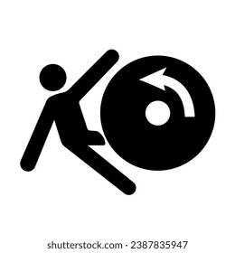 Body in Rollers Black Icon,Vector Illustration, Isolate On White Background Label. EPS10