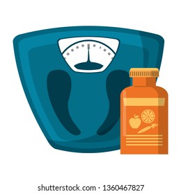 Body scale balance and diet supply bottle