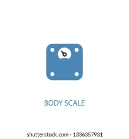 body scale concept 2 colored icon. Simple blue element illustration. body scale concept symbol design. Can be used for web and mobile UI/UX