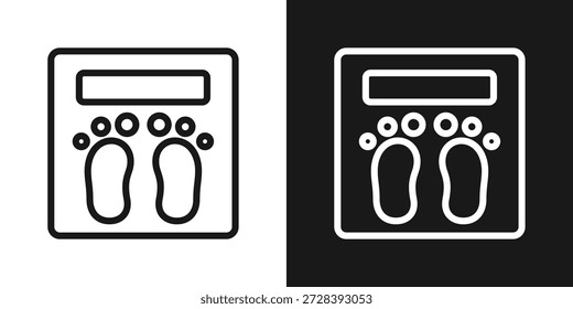 Icono de la escala del cuerpo en estilo de línea blanco y negro
