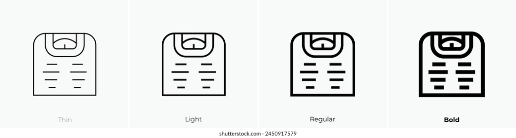 body scale icon. Thin, Light Regular And Bold style design isolated on white background