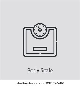 Body Scale Icon Vector Icon.Editable Stroke.linear Style Sign For Use Web Design And Mobile Apps,logo.Symbol Illustration.Pixel Vector Graphics - Vector