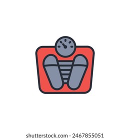 body scales icon. vector.Editable stroke.linear style sign for use web design,logo.Symbol illustration.