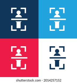 Body Scan blue and red four color minimal icon set