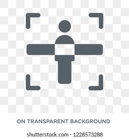 Body scan icon. Trendy flat vector Body scan icon on transparent background from Artificial Intelligence, Future Technology collection. 