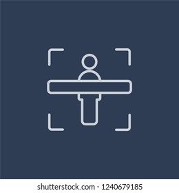 Body scan icon. Trendy flat vector line Body scan icon on dark blue background from Artificial Intelligence, Future Technology collection. 