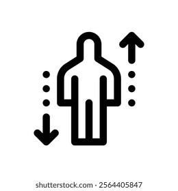 Body scan meditation. Editable stroke vector icon.