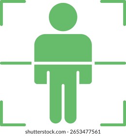 Icono de Vector de Body Scan. Se puede utilizar para aplicaciones de impresión, móviles y de Web.