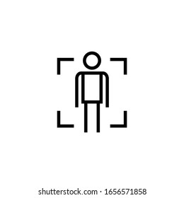 Body scan vector icon in linear, outline icon isolated on white background