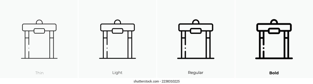 body scanner icon. Thin, Light Regular And Bold style design isolated on white background