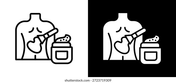 Body Scrub Symbol weißschwarz Vektorgrafik