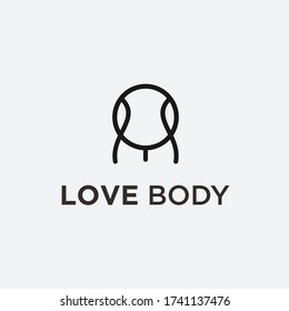 logotipo del cuerpo de amor. icono de cuerpo
