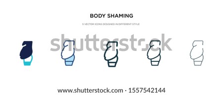 body shaming icon in different style vector illustration. two colored and black body shaming vector icons designed in filled, outline, line and stroke style can be used for web, mobile, ui