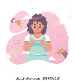 Body Shaming Insecurity Vector Illustration