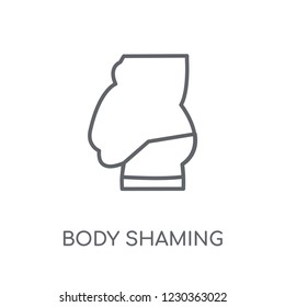 body shaming linear icon. Modern outline body shaming logo concept on white background from Hygiene collection. Suitable for use on web apps, mobile apps and print media.