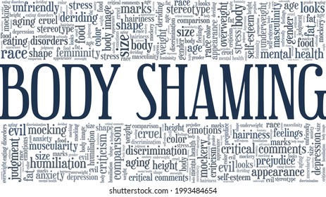 Body shaming vector illustration word cloud isolated on a white background.