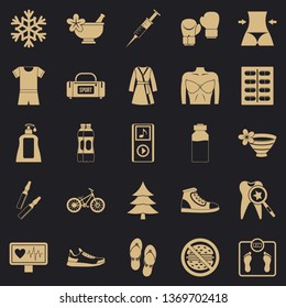 Body shape icons set. Simple set of 25 body shape vector icons for web for any design