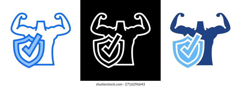 Ilustración vectorial de triplestyle Body Shield Icon