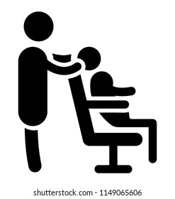 
Body sitting on a chair while another pressing it softly to denote chair massage notion 
