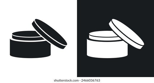 Body skin cream icon set. Skincare lotion vector symbol and cosmetic cream icon.