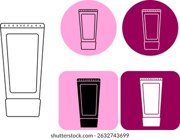 Body skin cream logotype. Vector graphic line illustration. Black and white cosmetic makeup art. Perfect for cards, decorations, stickers, logo, menu, various designs.